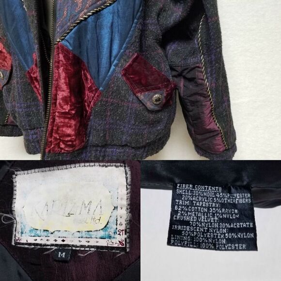 RARE Vintage Karizma Sun Stars Moon Metallic Velvet Satin Tapestry Jacket M - Picture 16 of 16